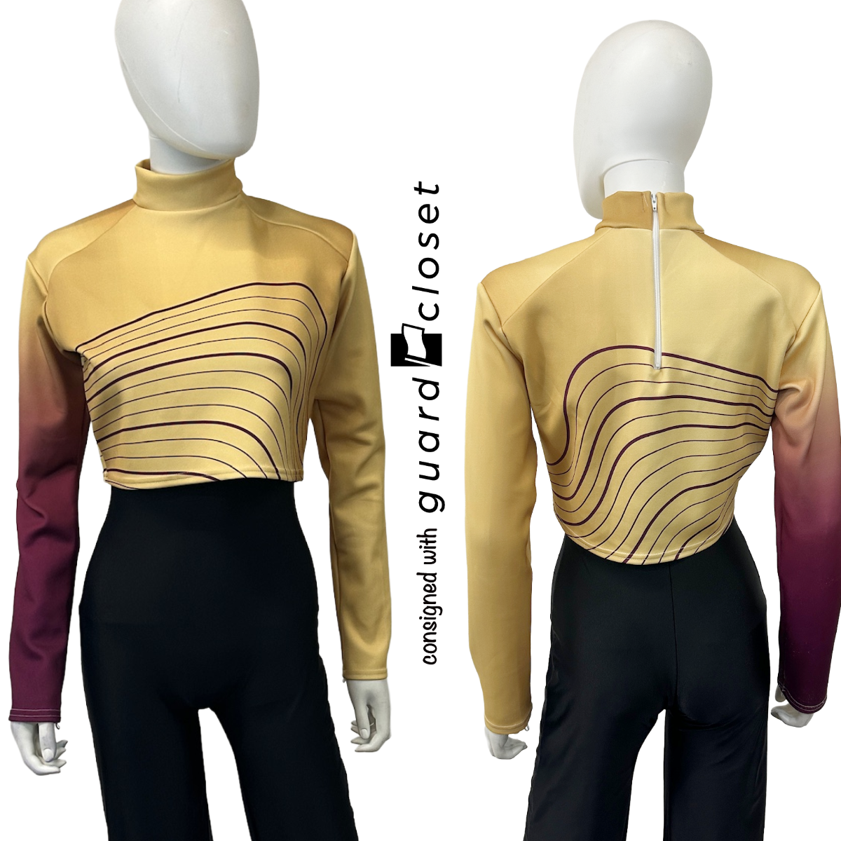 4 Maroon and Gold Striped Band Tops by Digital Performance Gear