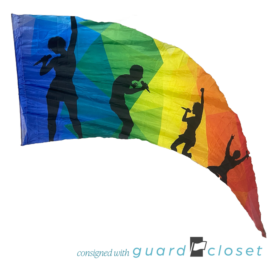 22 Multicolor Rainbow Singer Rock Concert Silhouette Swing Flags by Field & Floor FX