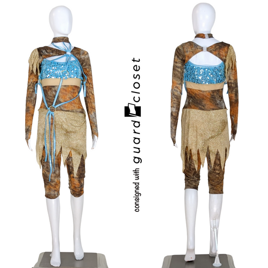 24 Shades of Brown Teal Long Sleeve Capri Unitards by A Wish Come True