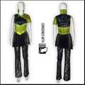 Black Green Asymmetrical Top Unitards | Algy | Set of 9