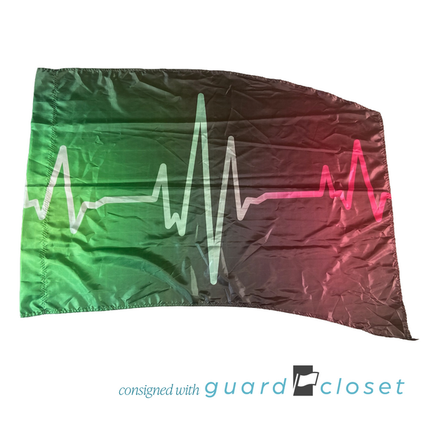 14 Green Purple Pulse Heartbeat Flags