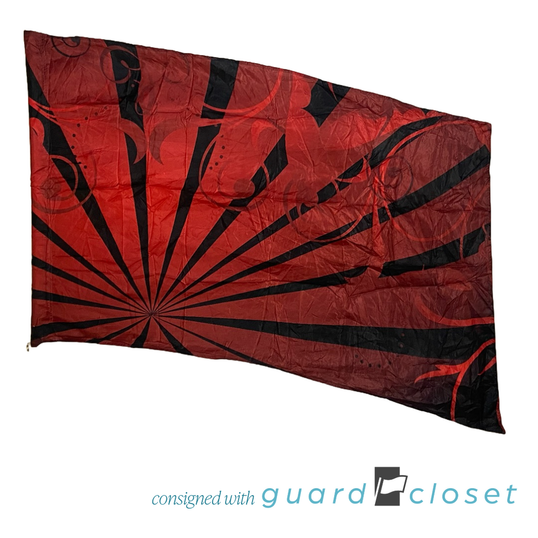 10 Red Black Burst and Swirl Flags by StylePlus