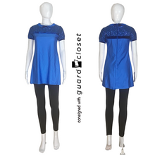 Load image into Gallery viewer, 13 Royal Blue Short Sleeve Tunics and Black Leggings by Dance Sophisticates
