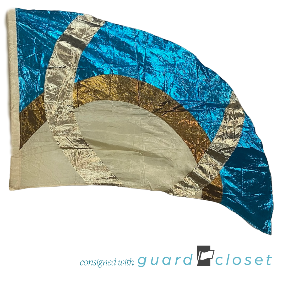 14 Brown Tan Aqua Flags