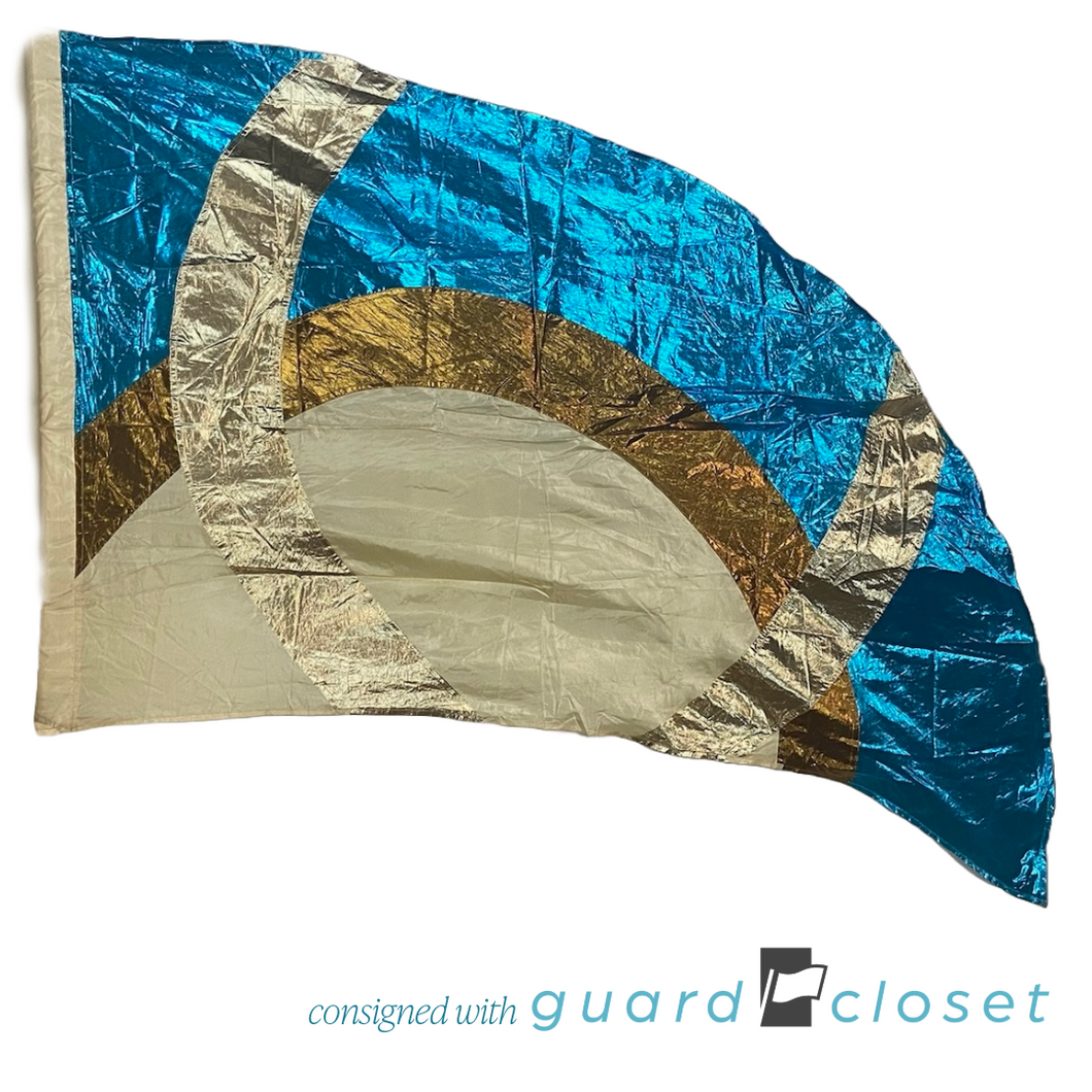 14 Brown Tan Aqua Flags