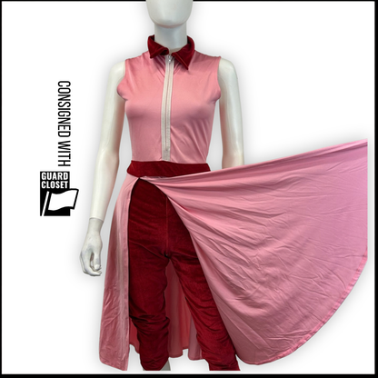 Red velvet and pink lycra unitard dress pants variations | Georgie Girl | Set of 29