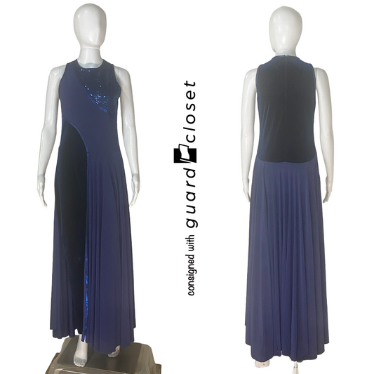 15 Navy Dark Blue Sleeveless Skirted Unitards by Dance Sophisticates