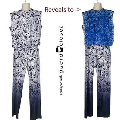11 Multi Color Black White Artist Paint Splatter Convertible Reveal Dresses and Pants and Top by StylePlus