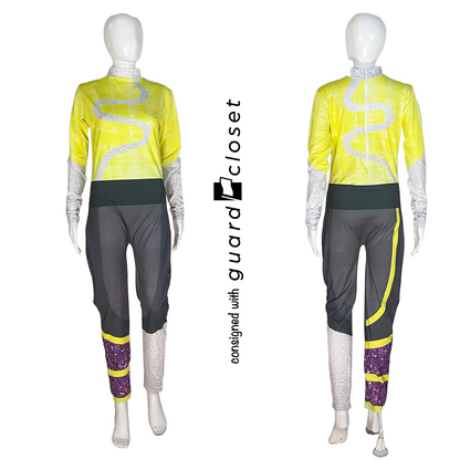 70 Gray Neon Yellow Purple Black Jackets and Unitards by Synced Up Designs
