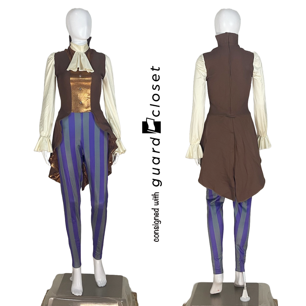 22 Brown Purple Steampunk Skirted Unitards