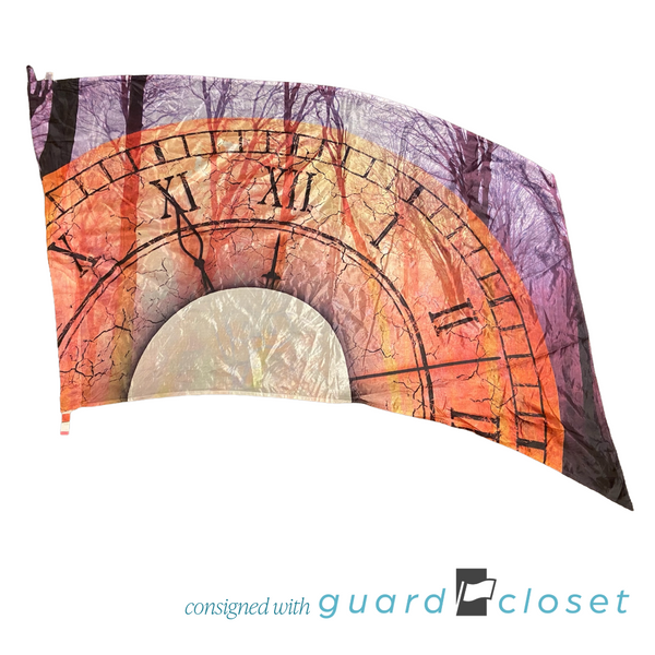 21 Shades of Purple and Orange Clock Time Flags