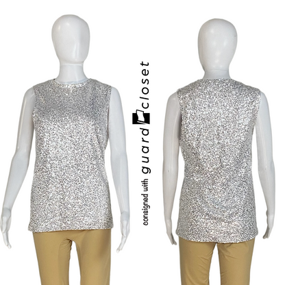 13 White Silver Sequin Sleeveless Skirted Unitards + 1 Silver Sequin Sleeveless Top