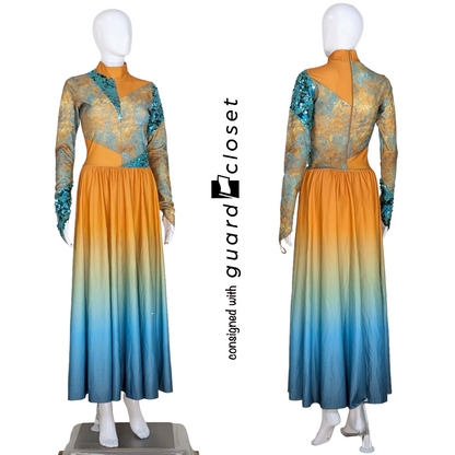 41 Shades of Orange and Teal Long Sleeve Dresses and Unitard
