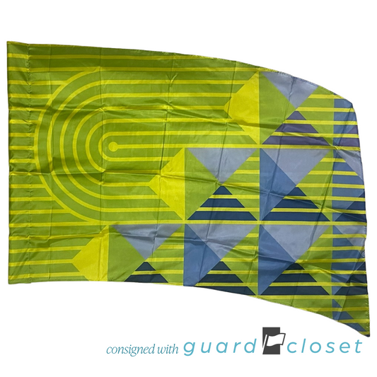 19 Green Blue Yellow Art Deco Flags by Digital Performance Gear