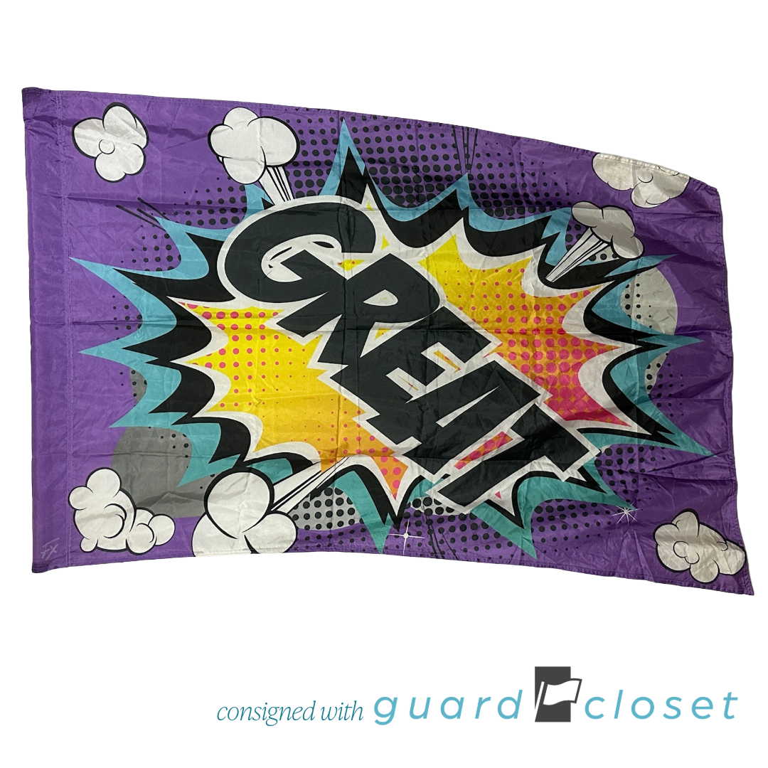 13 Purple Positive Word Text Comic Book Flags by Field & Floor FX