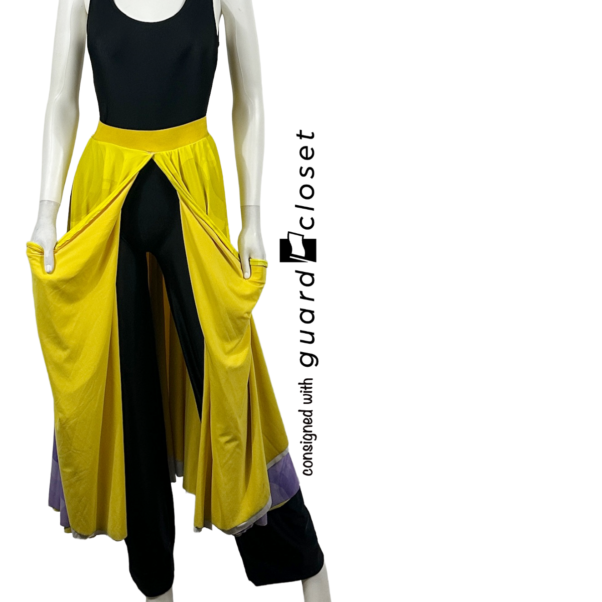 25 Yellow Purple Split Skirt by Showday