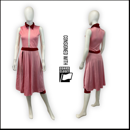 Red velvet and pink lycra unitard dress pants variations | Georgie Girl | Set of 29