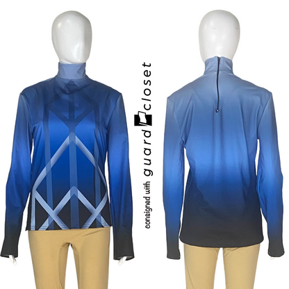 117 Black Blue Ombre Performance Tops by StylePlus