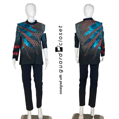 26 Black Orange Teal One Sleeve Tops, Bib Pants, and Cuffs