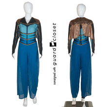 Load image into Gallery viewer, 44 Teal Bronze Insect Wing Long Sleeve Unitards by Dance Sophisticates
