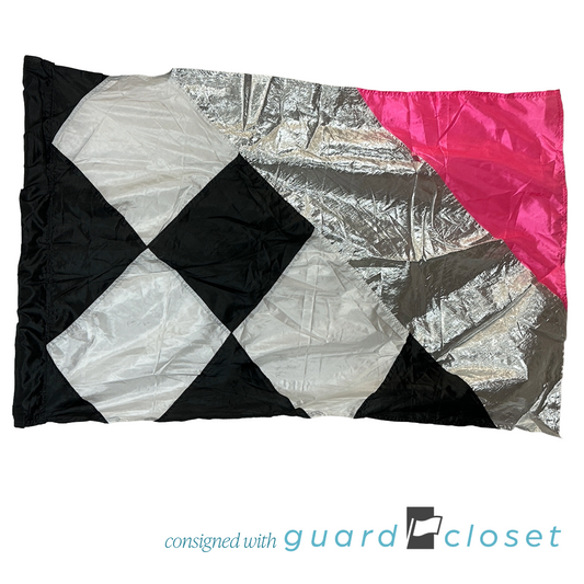 16 Black White Hot Pink Silver Flags 201 by American Band