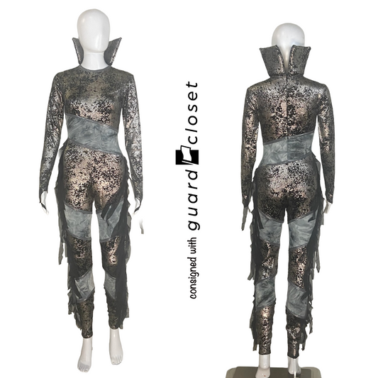 10 Silver Long Sleeve Unitards by Showday