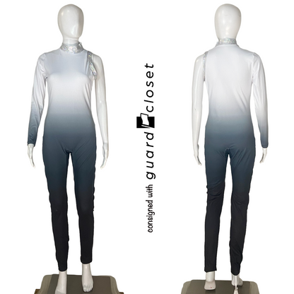 10 Black Gray White Ombre Long Sleeve Unitards by Creative Costuming & Designs