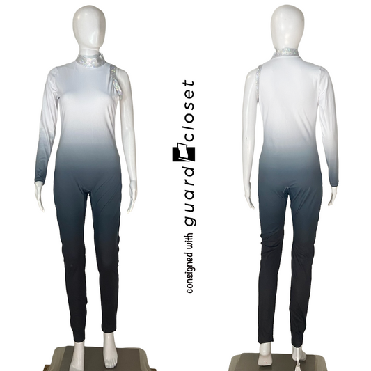 10 Black Gray White Ombre Long Sleeve Unitards by Creative Costuming & Designs