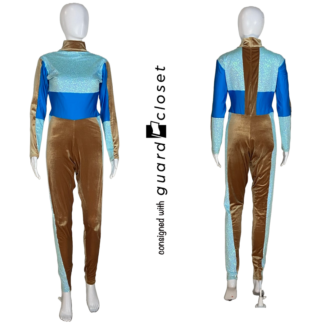 15 Brown Blue Long Sleeve Unitards by Showday