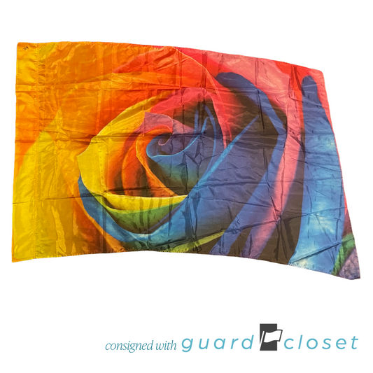 34 Multi Color Rainbow Rose Flags