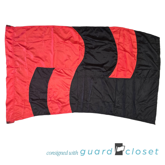 10 Black Red Reverse Symmetrical Flags by American Band