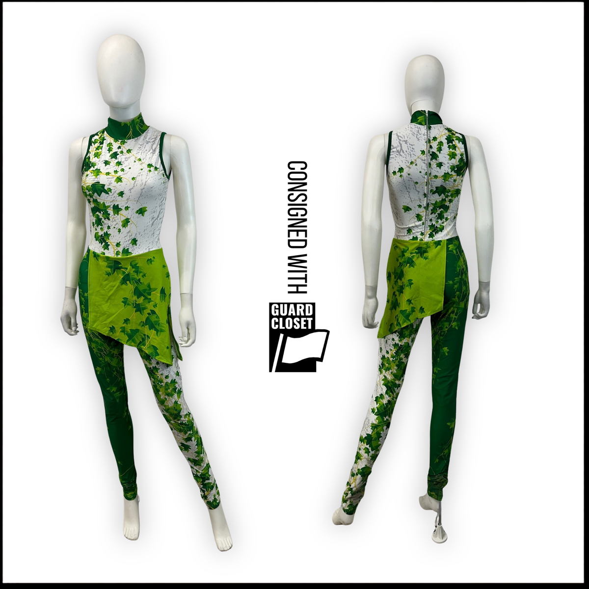 Green leaf skirted unitards with bloom motif | Dance Sophisticates | Set of 64