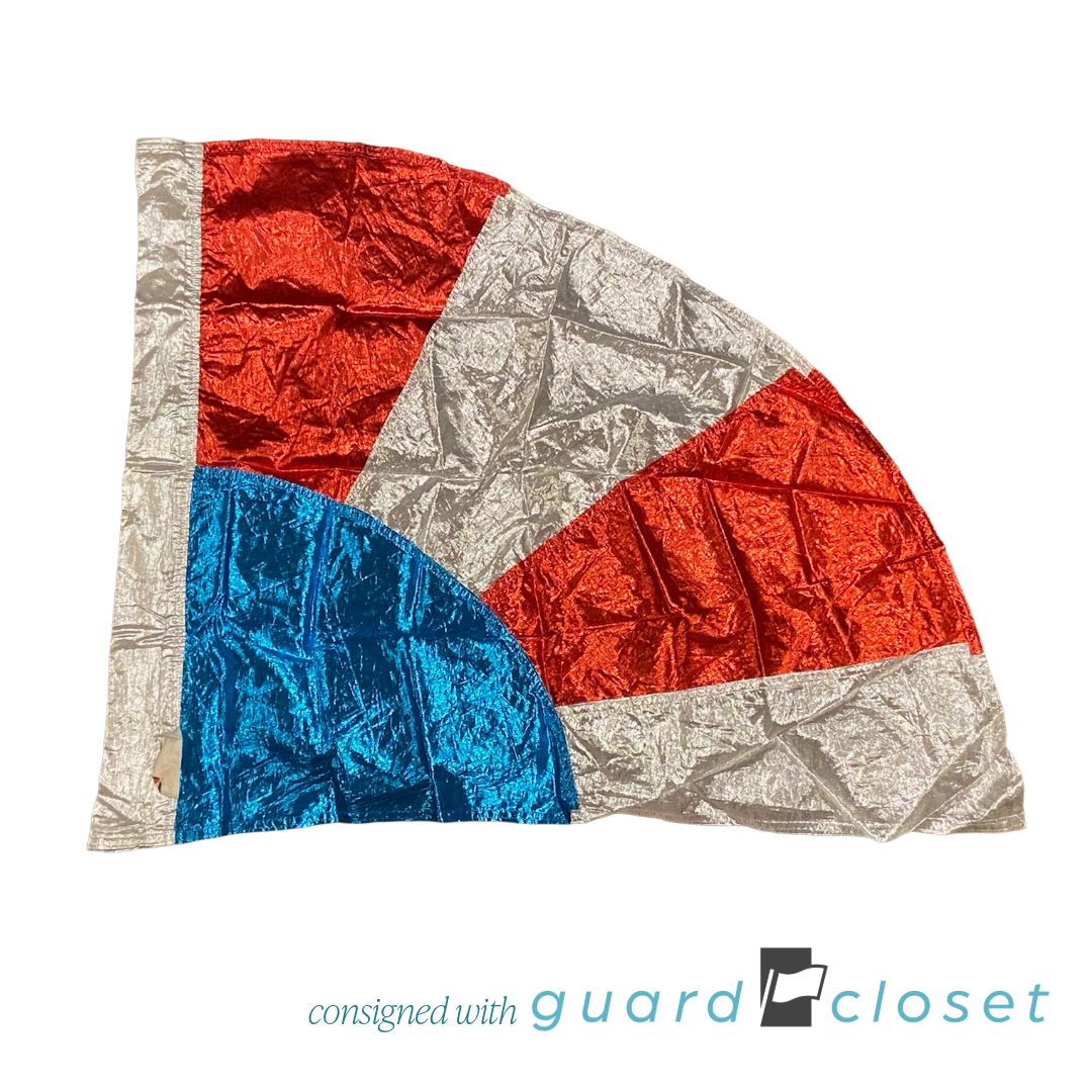 10 Red Blue Silver Arc Patriotic Flags