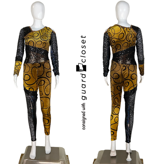 10 Bronze Copper Black Long Sleeve Unitards by Showday