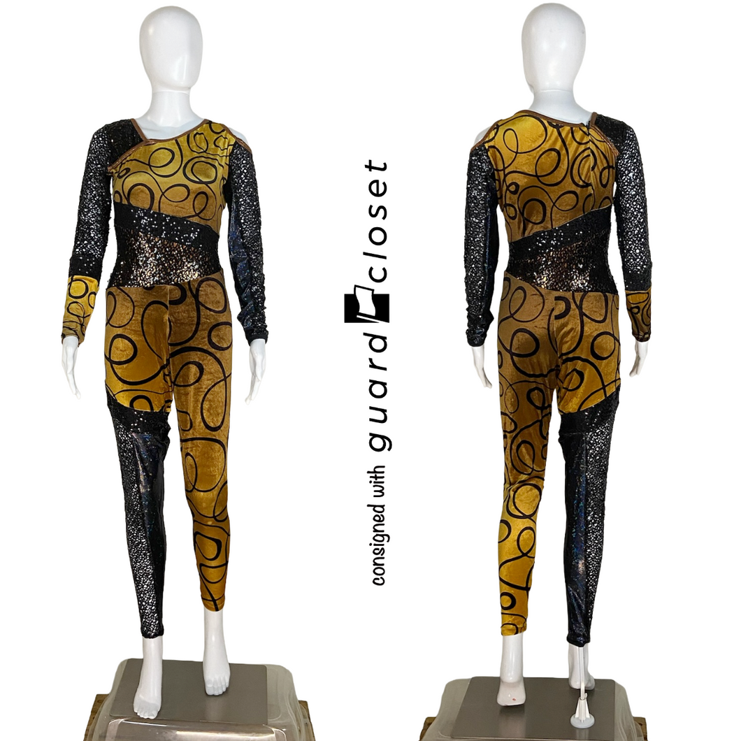 10 Bronze Copper Black Long Sleeve Unitards by Showday