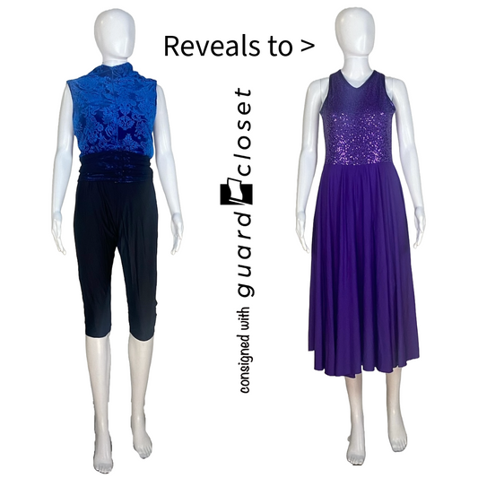 12 Sleeveless Red or Blue to Purple Convertible Reveal Costume by Dance Sophisticates
