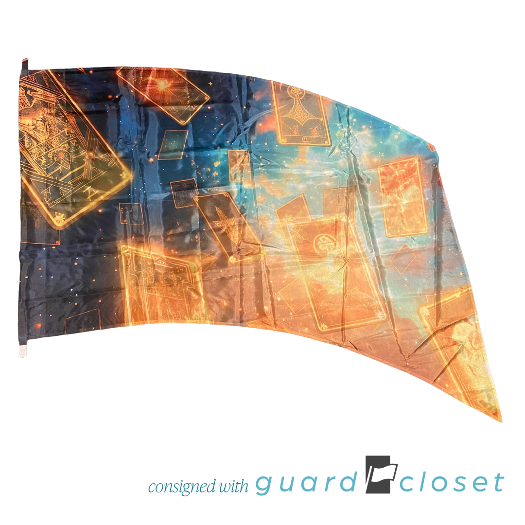 16 Teal Orange Fortune Teller Card Prophecy Flags