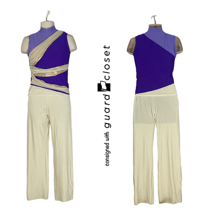 20 Purple Ivory Gold Sleeveless Unitards by Creative Costuming & Designs