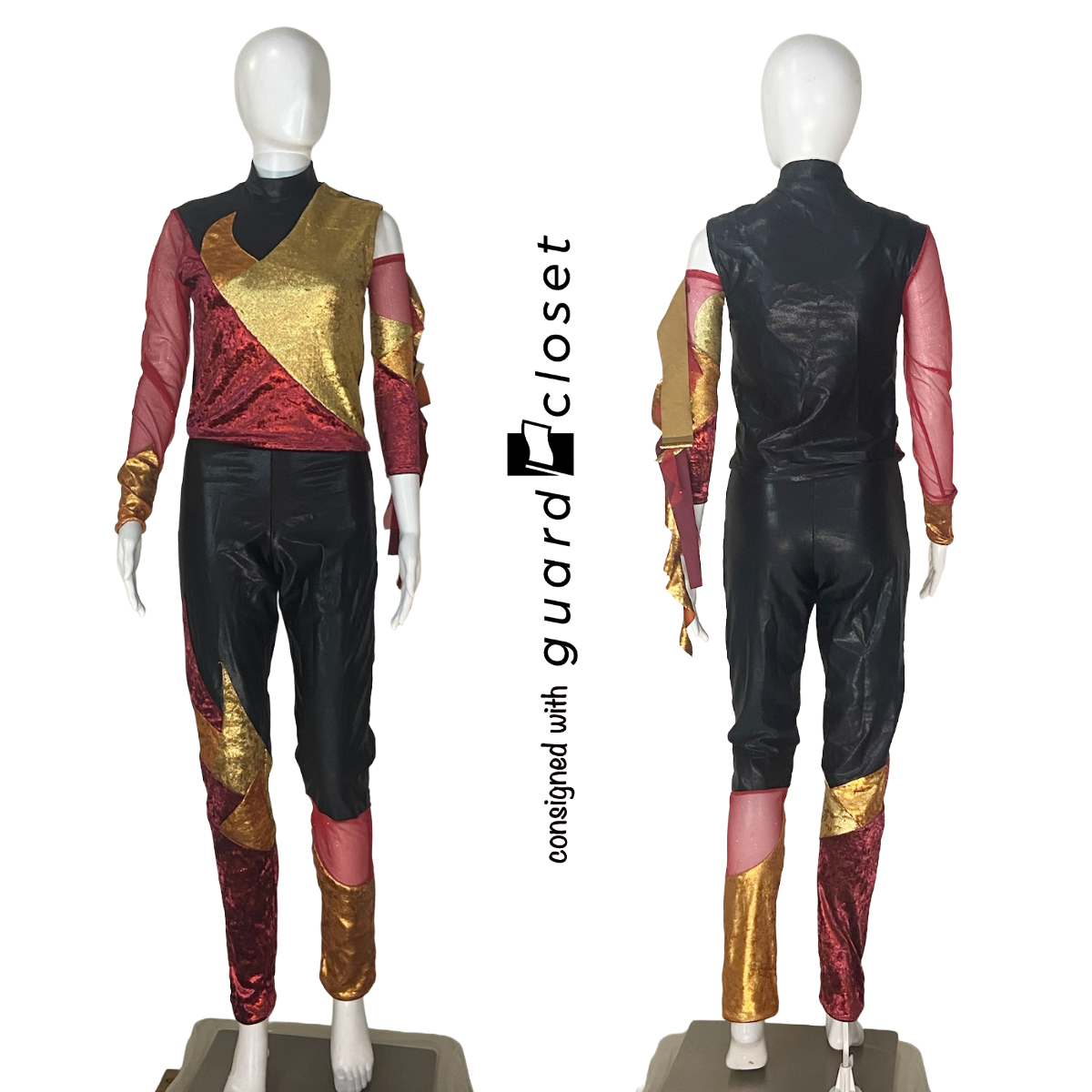 Black Red Orange Gold Fire Unitards + Tops/Bib Pants | Creative Costuming & Designs | Set of 16
