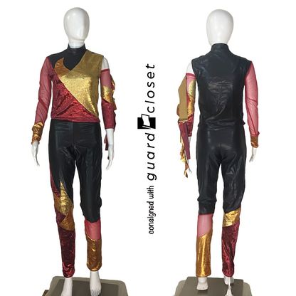 Black Red Orange Gold Fire Unitards + Tops/Bib Pants | Creative Costuming & Designs | Set of 16