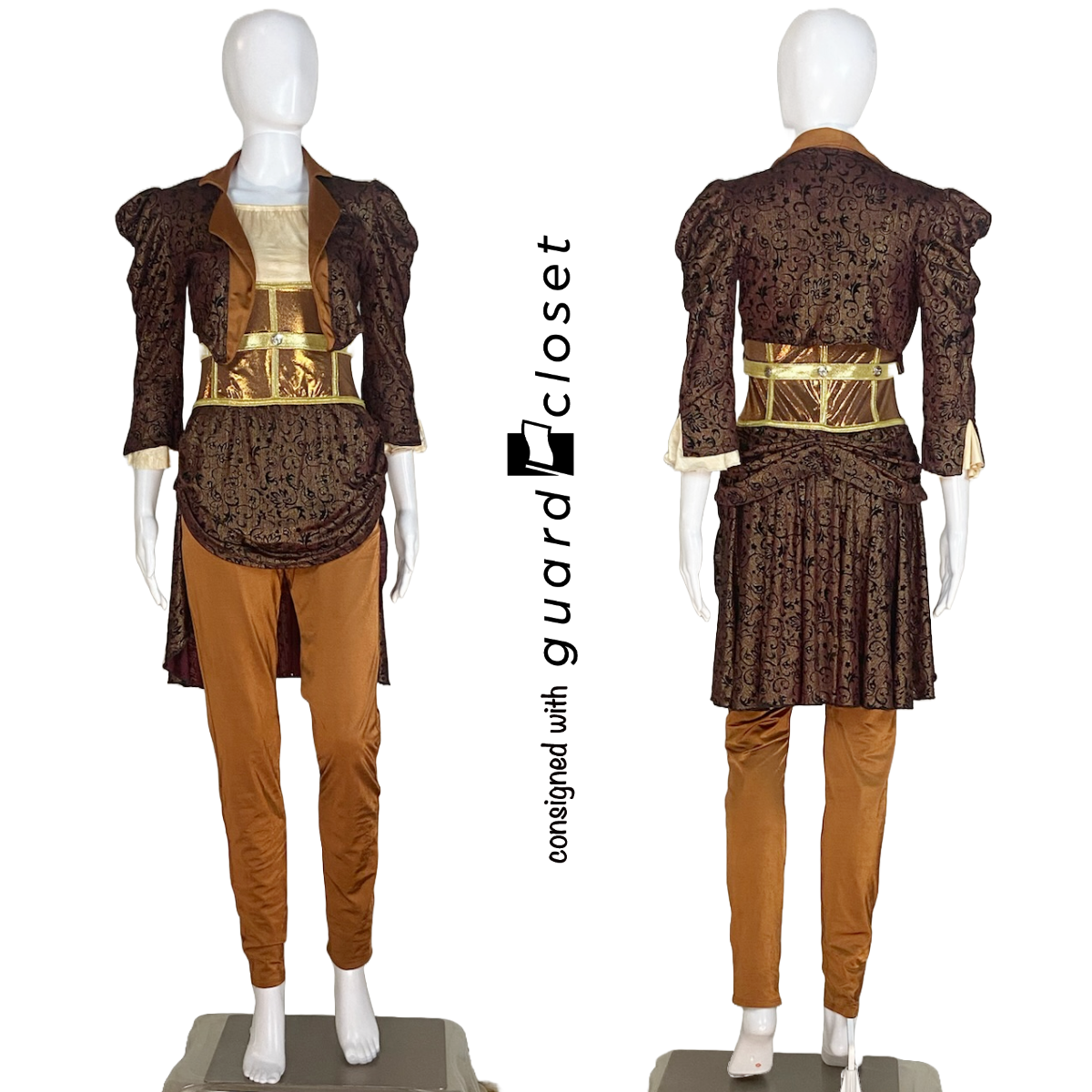 Varied Brown Steampunk Western Unitards and Jackets by Algy