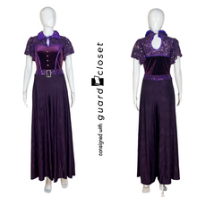 Load image into Gallery viewer, 17 Purple Cap Sleeve Letters Home Jumpsuits with Wide Leg Pants by A Wish Come True
