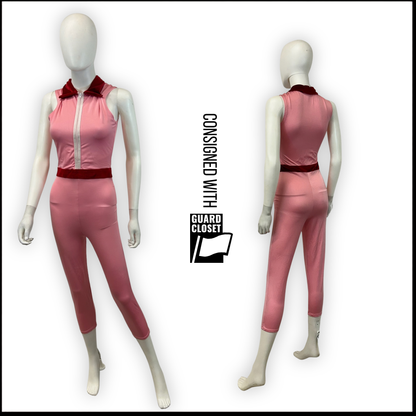 Red velvet and pink lycra unitard dress pants variations | Georgie Girl | Set of 29