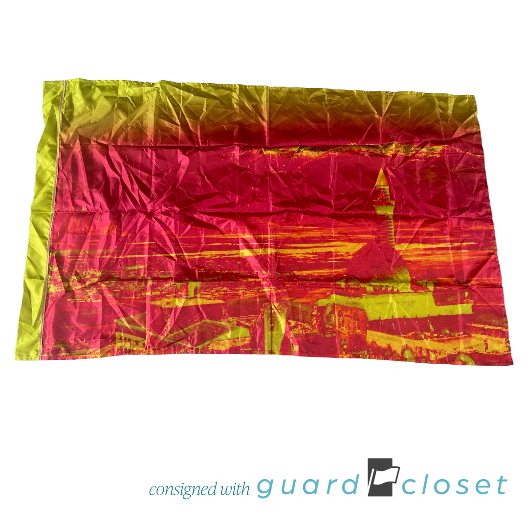 Hot Pink and Neon Green Cityscape Flags | Kazara | Set of 10