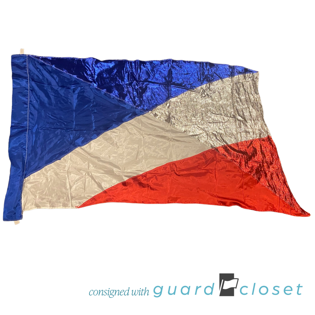 18 Red White Blue and Silver Patriotic Flags