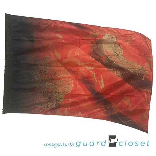 10 Red Orange Abstract Flower Flags by Field & Floor FX
