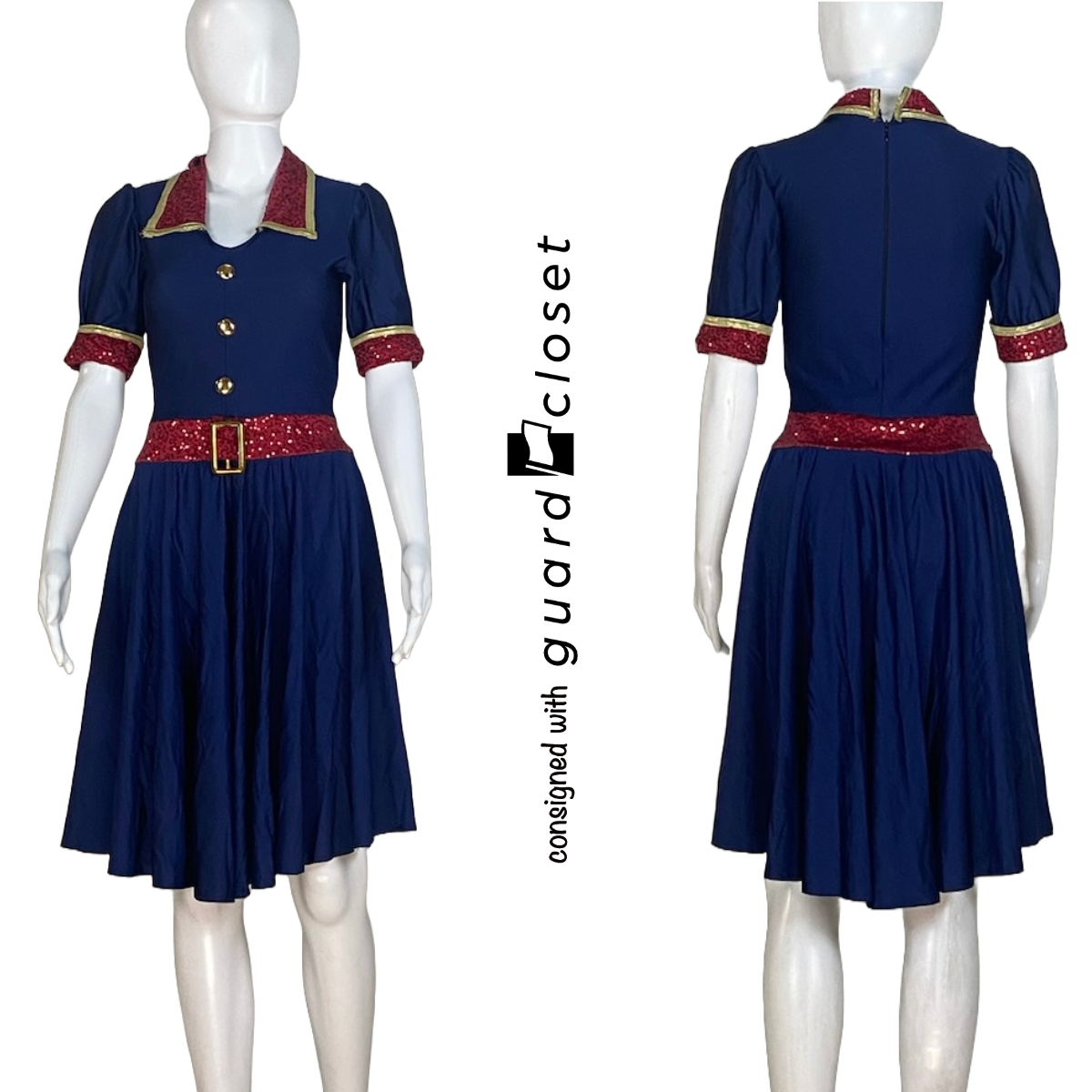 11 Last Train Home Navy, Red & Gold Dresses/Unitard by A Wish Come True