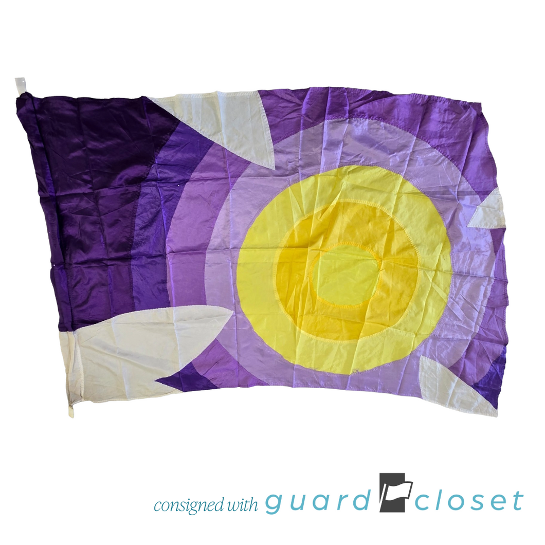 9 Purple Yellow Circle Motif Flags