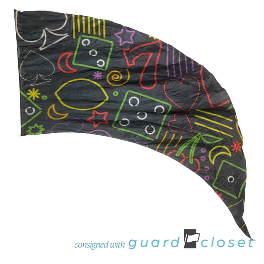 Black Multi Color Neon Lights Symbol Flags | guardcloset | Set of 10