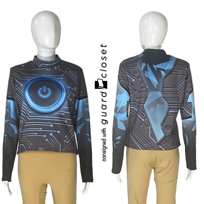 49 Blue Gray Tech Power Button Performance Tops by F. J. Miller